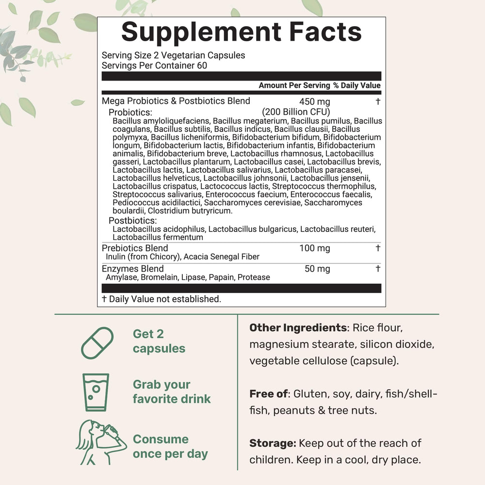 Micro Ingredients Probiotics capsules close-up highlighting vegetarian capsules for daily use.