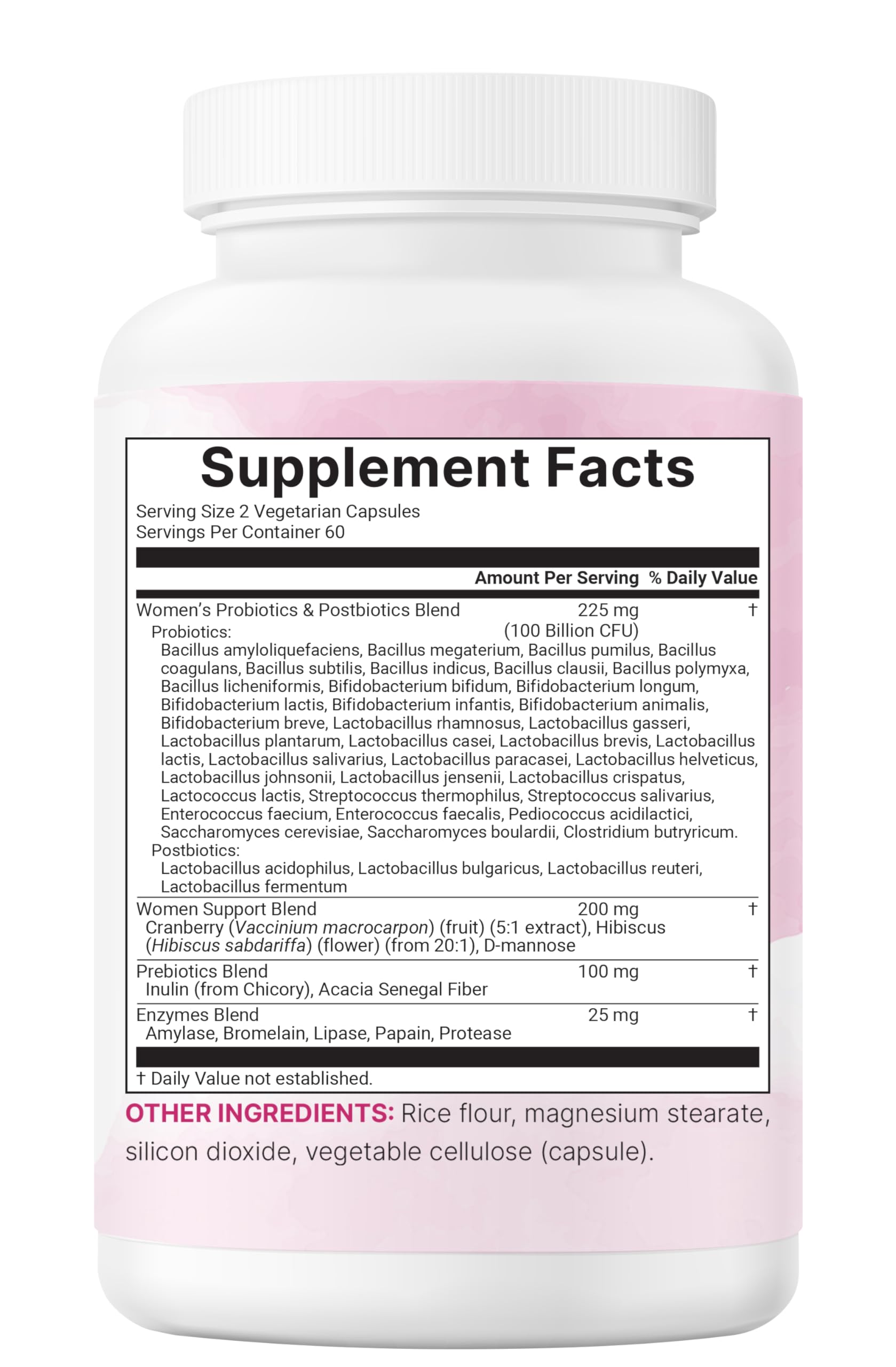 Micro Ingredients Probiotics for Women travel bottle on a countertop for on-the-go wellness.
