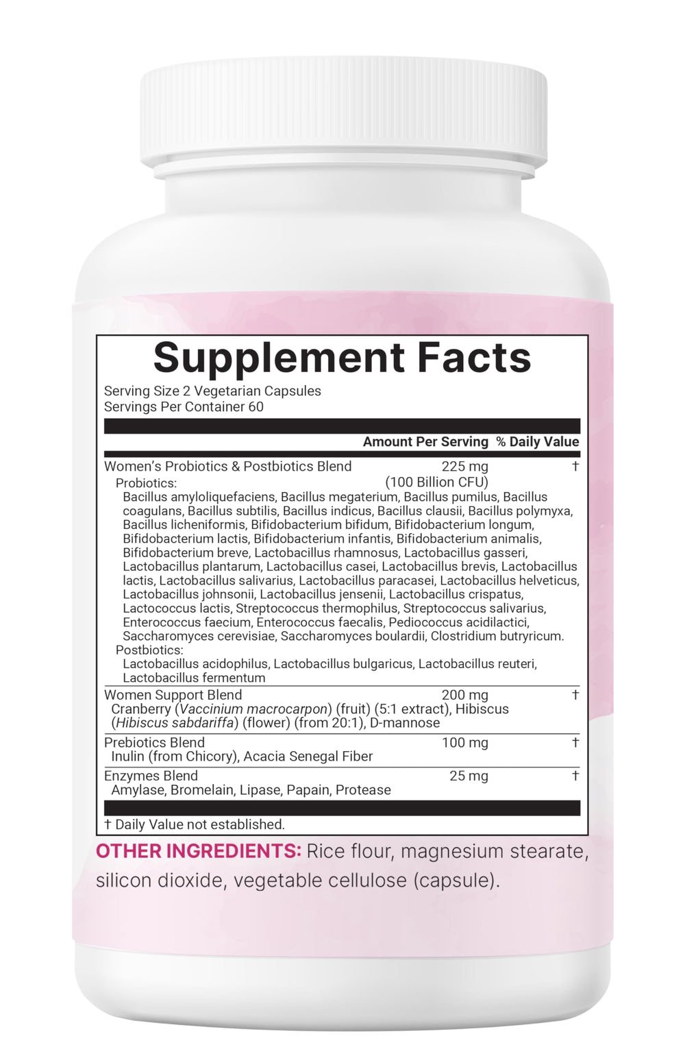 Micro Ingredients Probiotics for Women travel bottle on a countertop for on-the-go wellness.