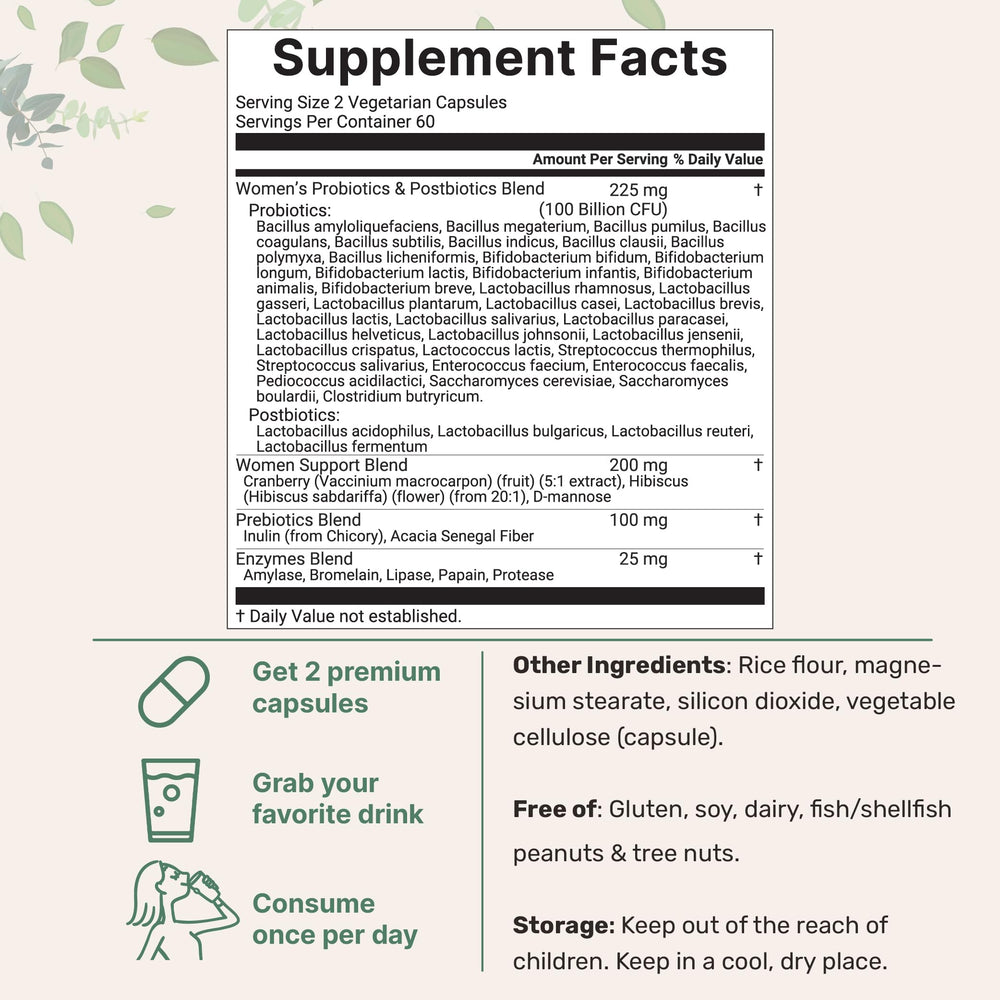 Micro Ingredients Probiotics for Women veggie capsules close-up for easy daily use.
