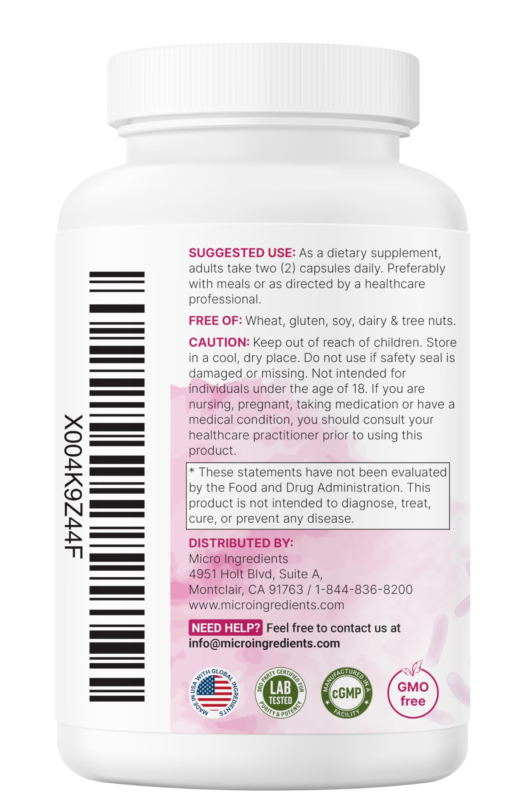 Micro Ingredients Probiotics for Women capsules poured into hand for daily routine.