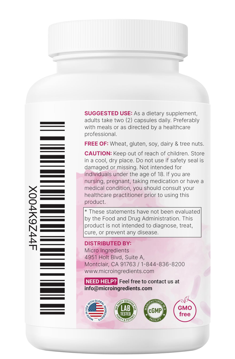 Micro Ingredients Probiotics for Women capsules poured into hand for daily routine.