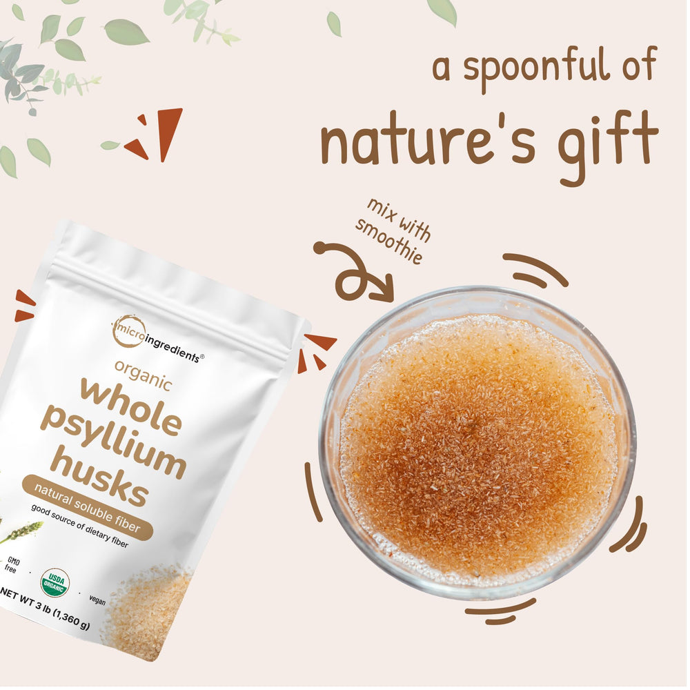 Micro Ingredients psyllium husks allergen-free label for peace of mind.