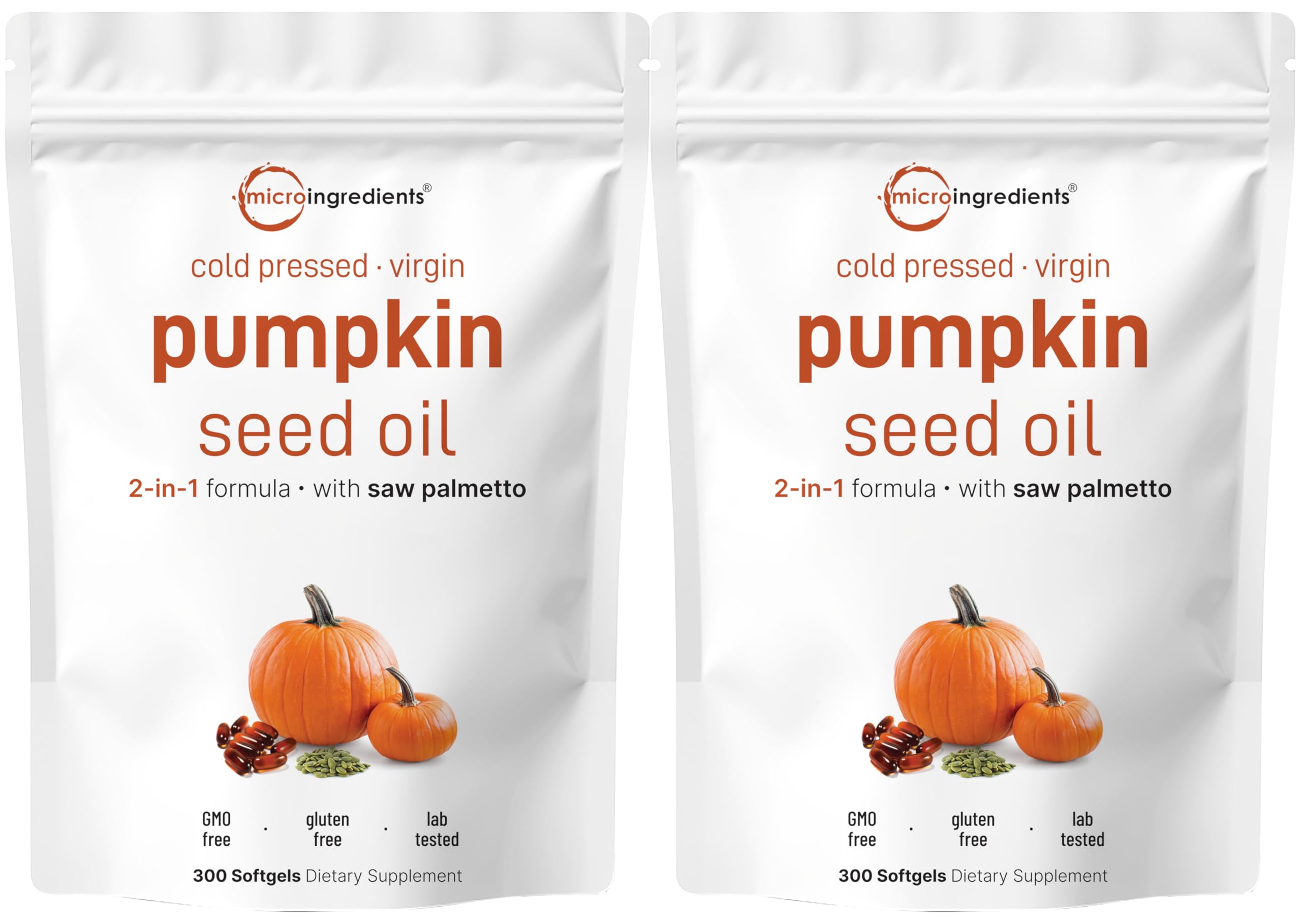 Micro Ingredients pumpkin seed oil softgels in a bottle, convenient source of EFAs and phytosterols.