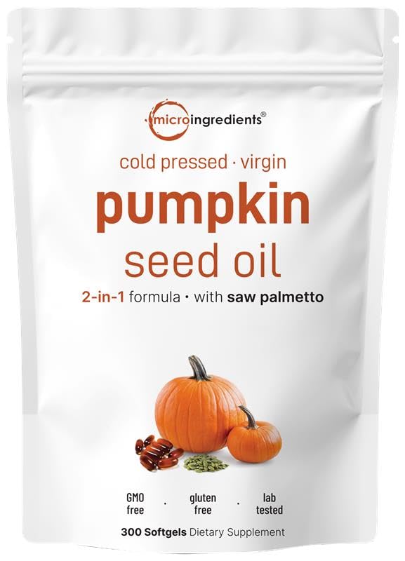 Micro Ingredients pumpkin seed oil softgels bottle for daily essential fatty acids