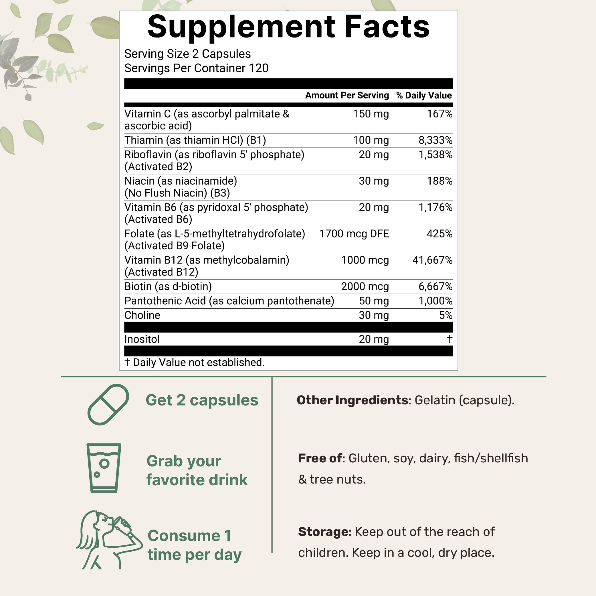 Micro Ingredients Pure Methylated B Complex capsules closeup showcasing easy-to-swallow softgel format