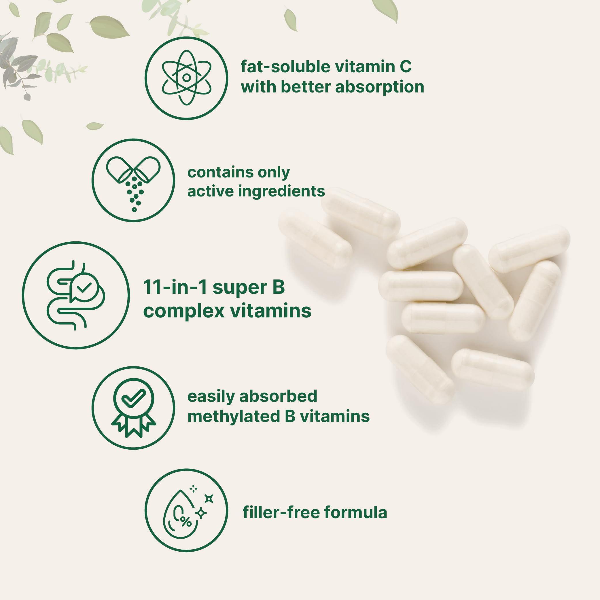 Micro Ingredients Pure Methylated B Complex label back lists 11 vitamins and claims third-party testing
