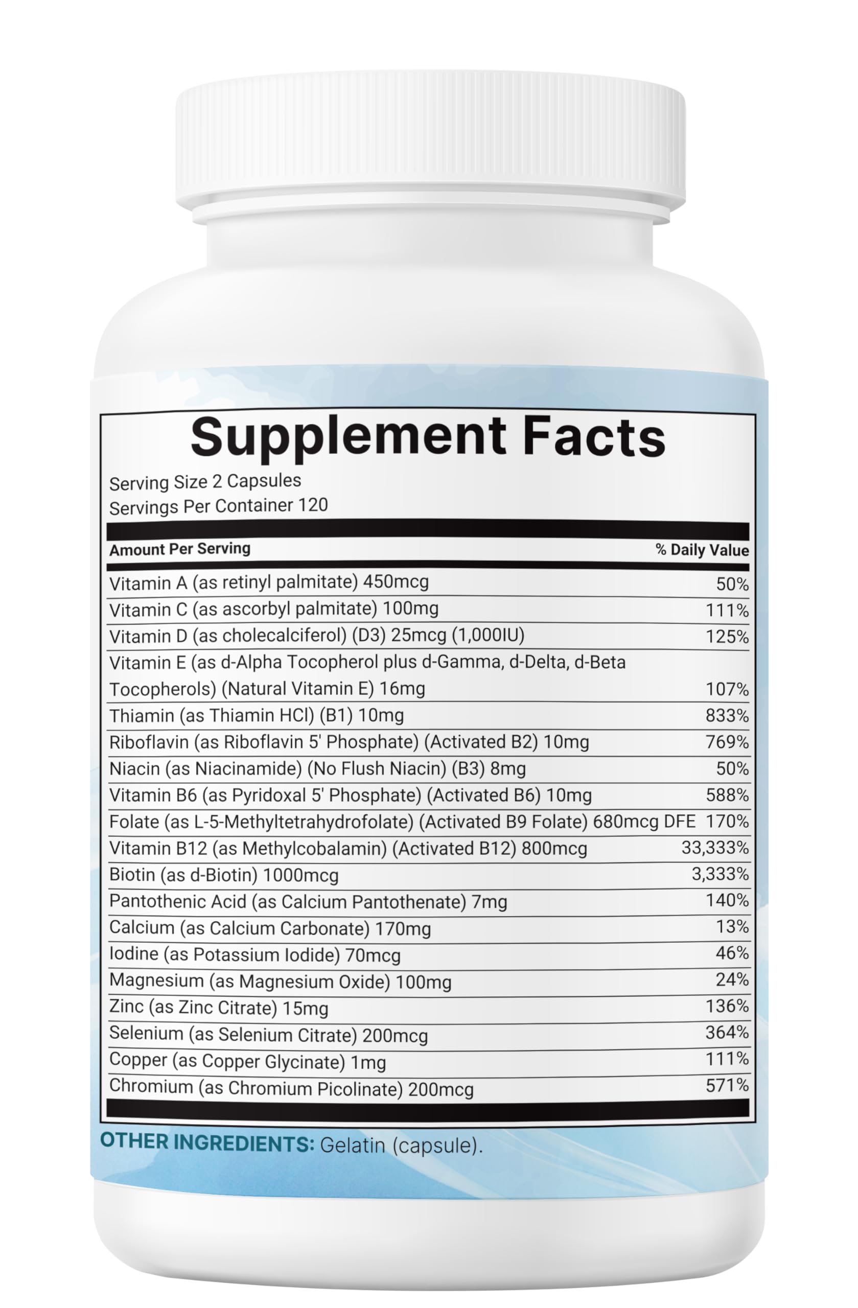 Micro Ingredients Pure Methylated Multivitamin bottle in hand for travel-friendly nutrition.