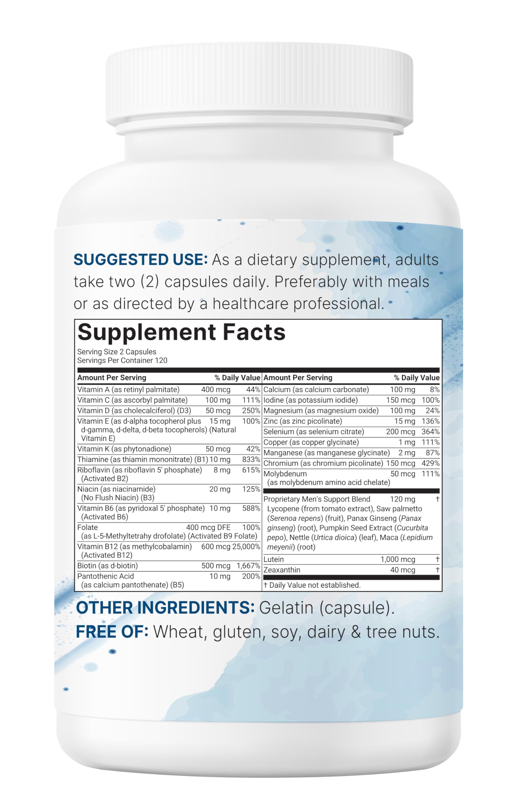 Micro Ingredients Pure Methylated Multivitamin for Men ingredients list visible, emphasizing purity.