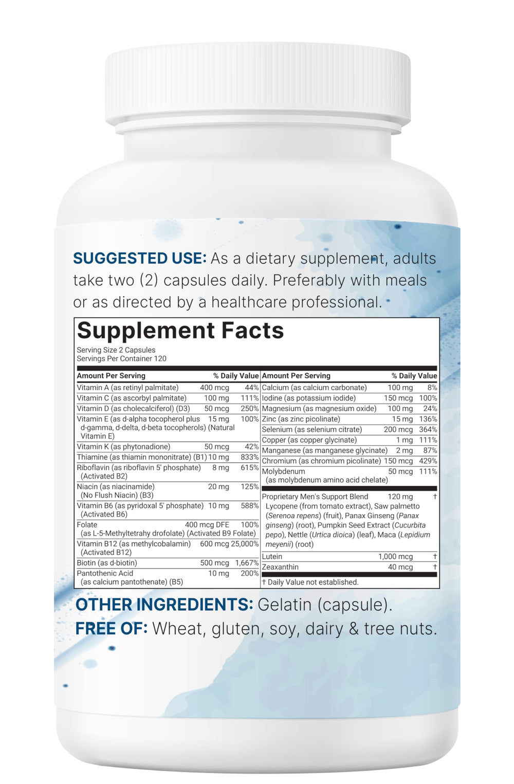 Micro Ingredients Pure Methylated Multivitamin for Men ingredients list visible, emphasizing purity.