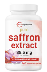 Micro Ingredients Pure Saffron Extract bottle for mood, vision, and heart support.