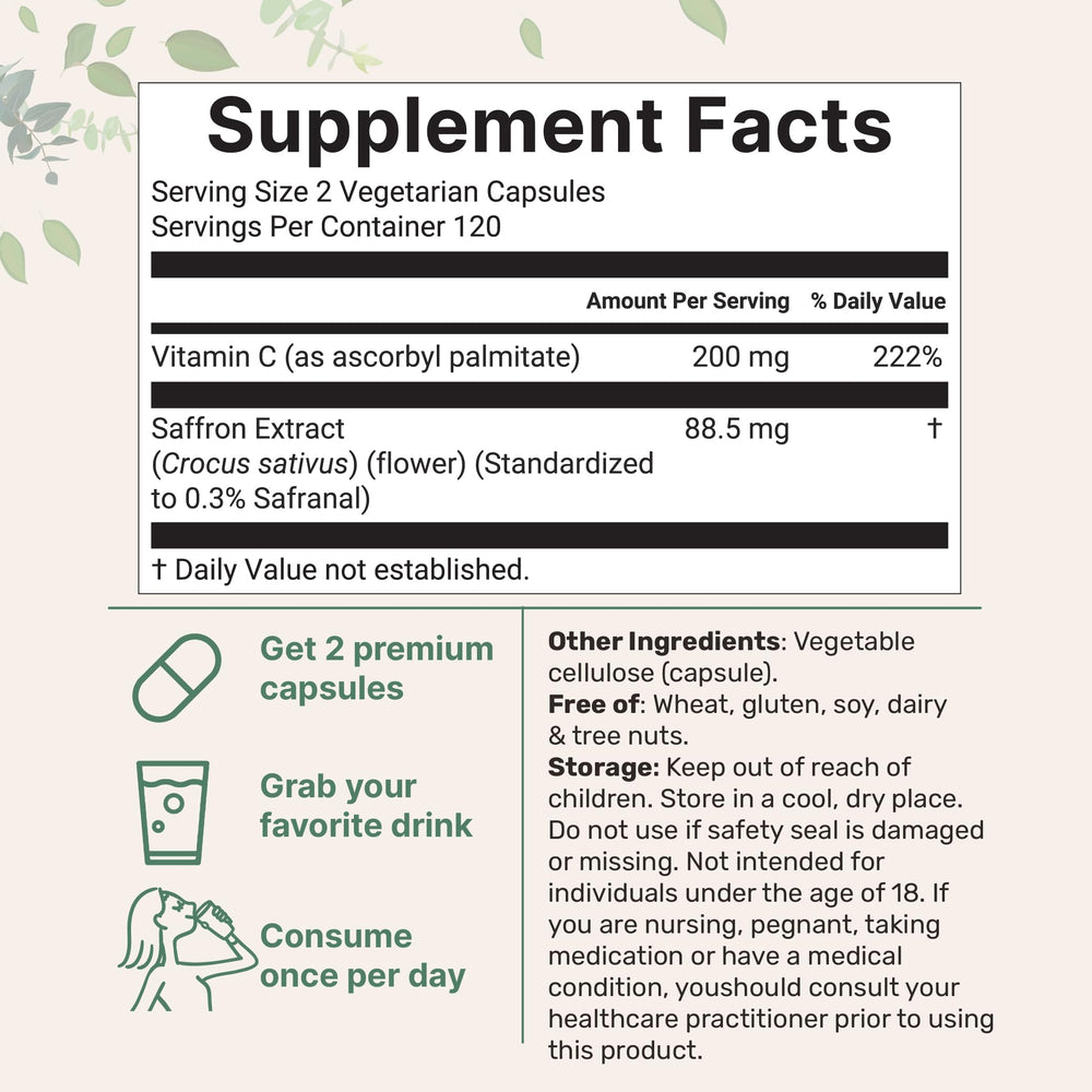 Micro Ingredients saffron capsules ready for daily wellness routine.