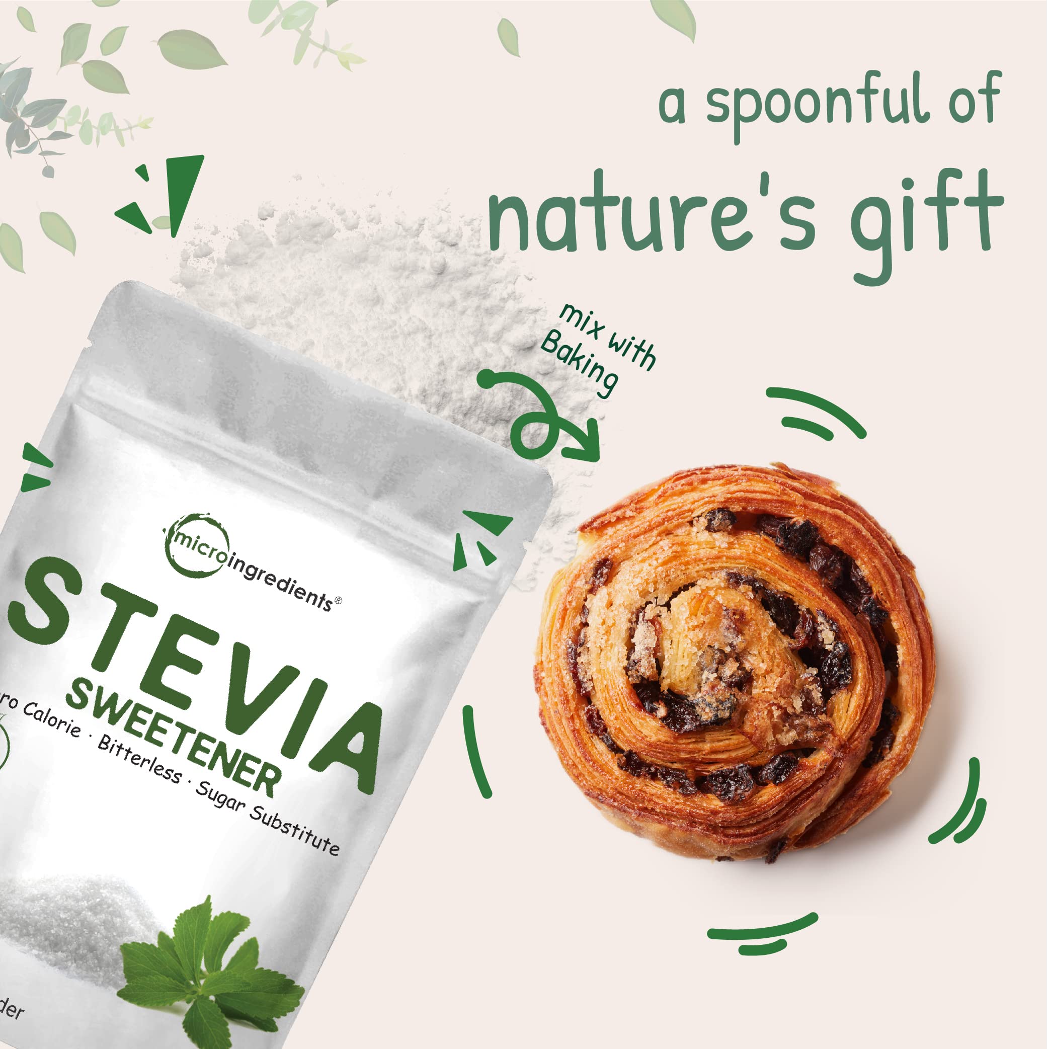 Micro Ingredients Stevia-Erythritol powder keto-friendly option with value size.
