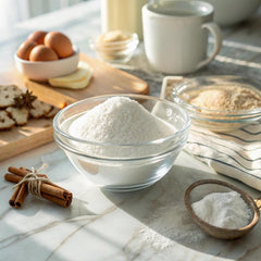 Micro Ingredients Stevia-Erythritol powder pour demonstrates easy sweetening in beverages.