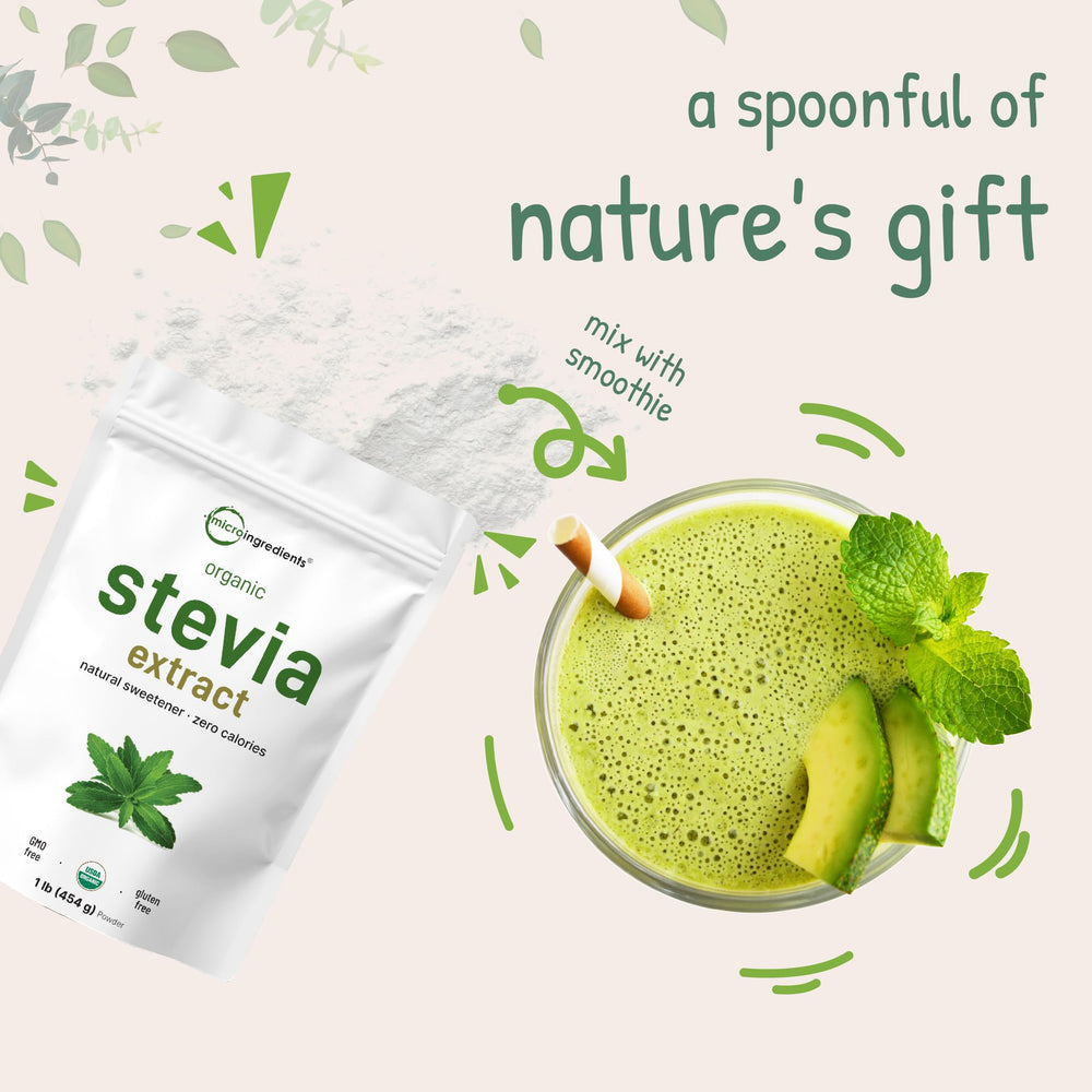 Micro Ingredients Stevia Powder keto and vegan friendly, ideal pantry staple.