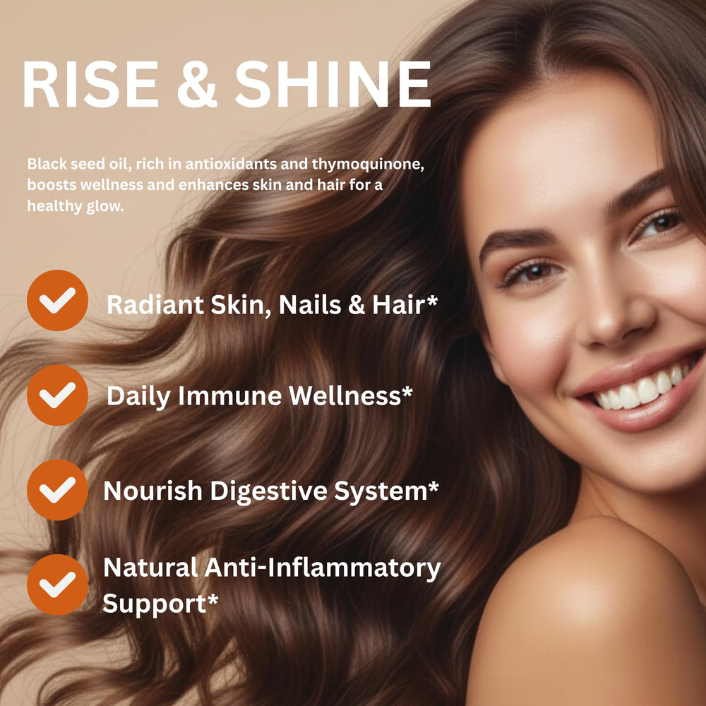 Micro Ingredients thymoquinone omega-3-6-9 blend illustration highlighting antioxidant-rich profile.