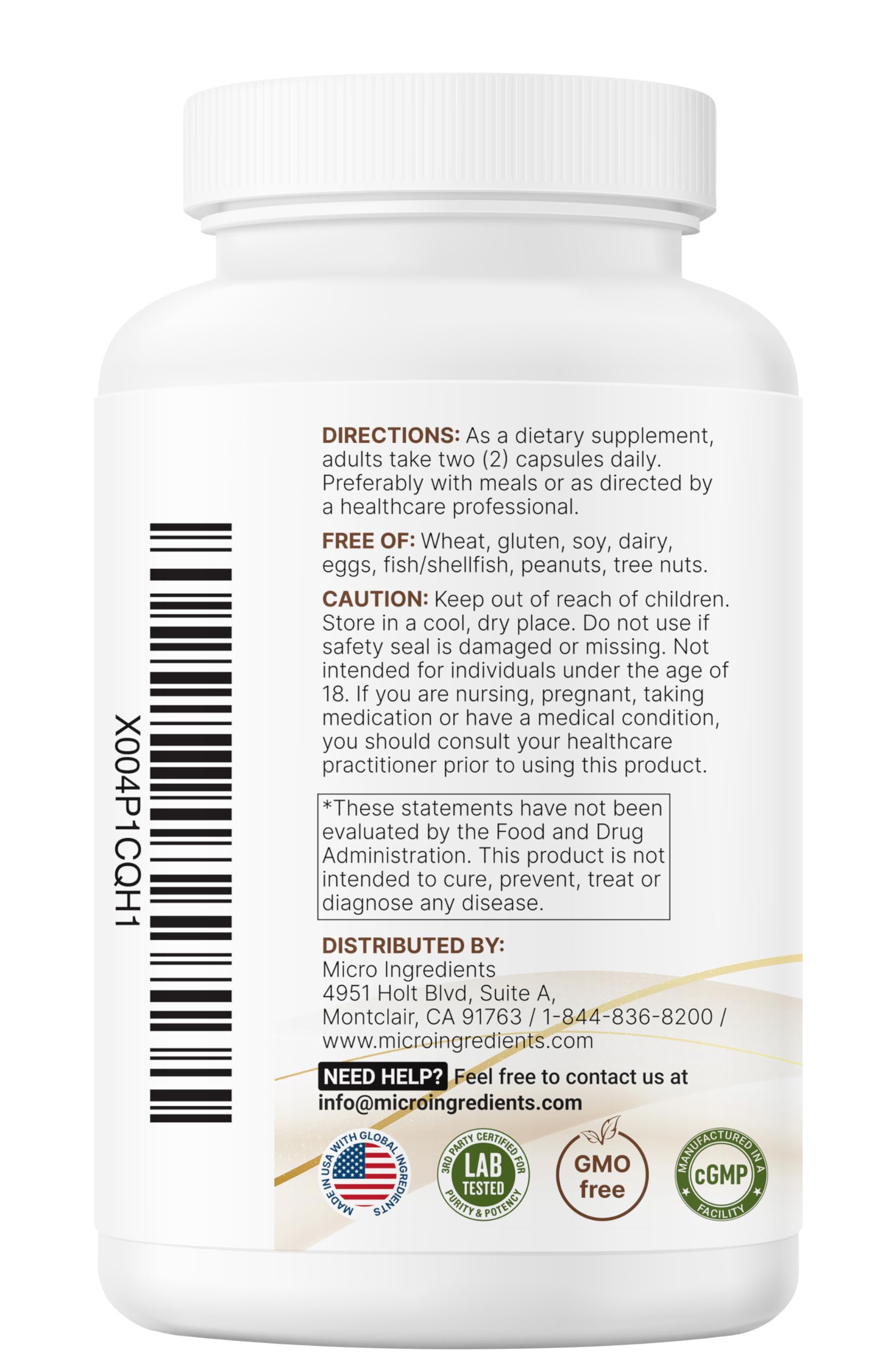 Micro Ingredients transparent bottle display conveys premium, science-backed supplement experience.