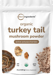 Micro Ingredients Turkey Tail Powder jar on shelf signaling premium immune-support.