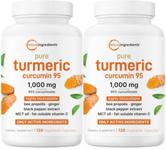 Micro Ingredients turmeric curcumin bottle front highlights 1000mg strength for joint comfort