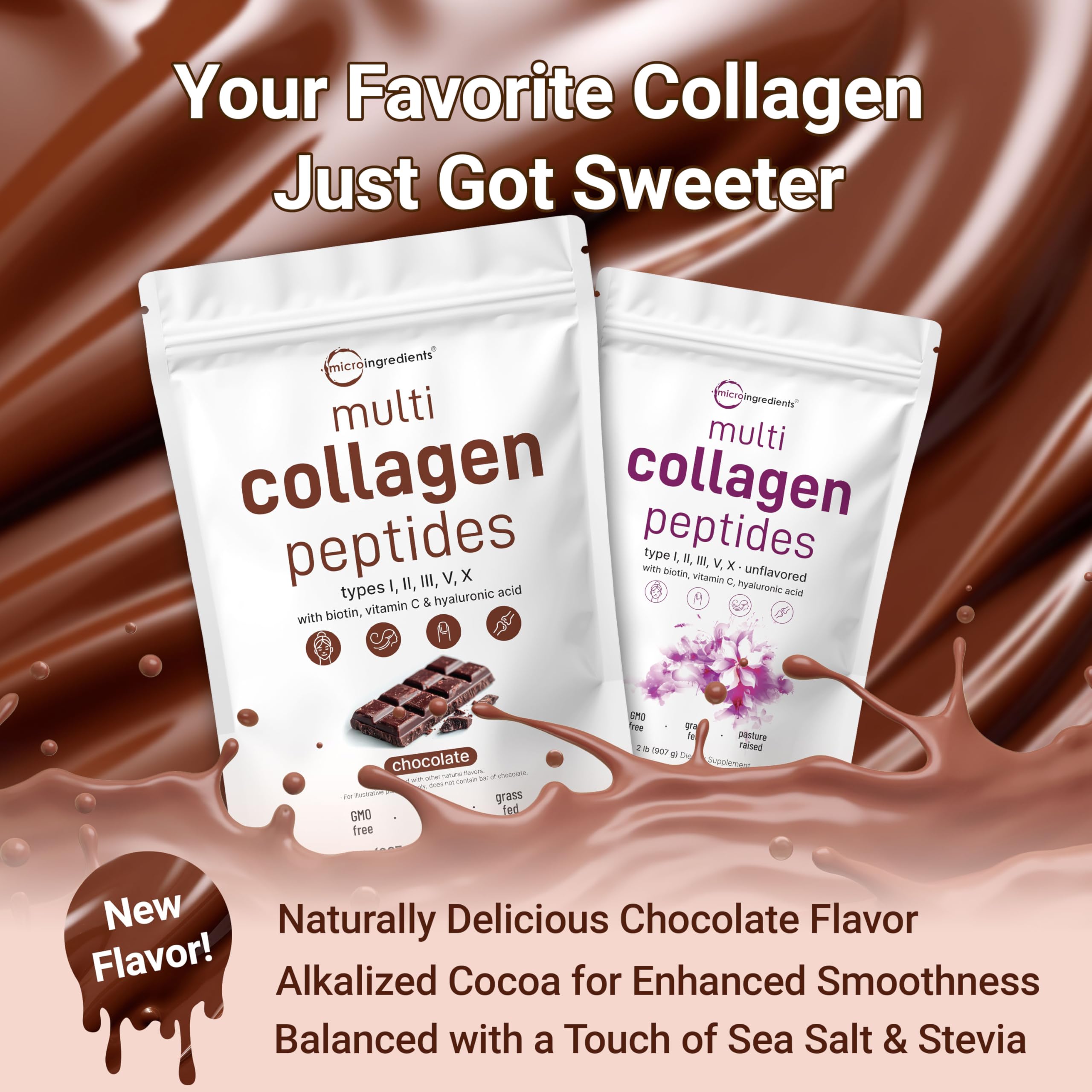 Micro Ingredients unflavored collagen dissolves easily into drinks without altering taste