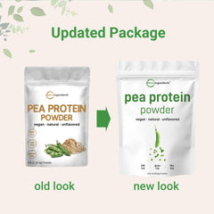 Unflavored pea protein powder blends easily into shakes and recipes