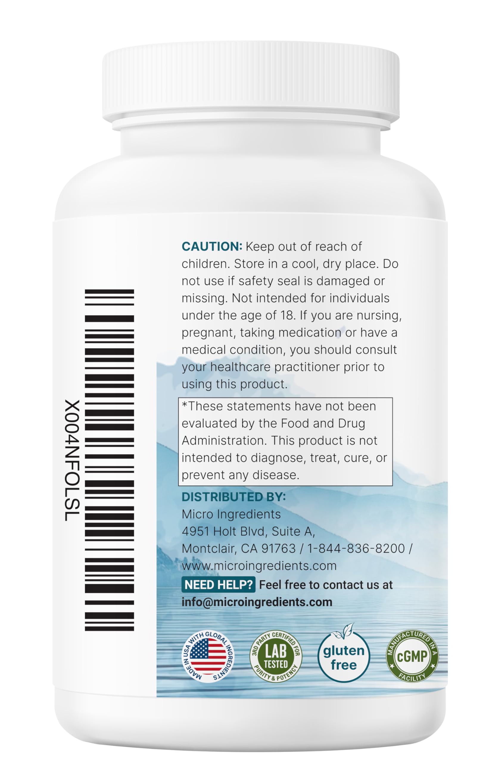 Graphic of Micro Ingredients magnesium glycinate with vitamin C for daily support.