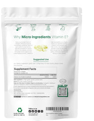 Micro Ingredients Vitamin E softgel capsule close-up showing the pure oil inside