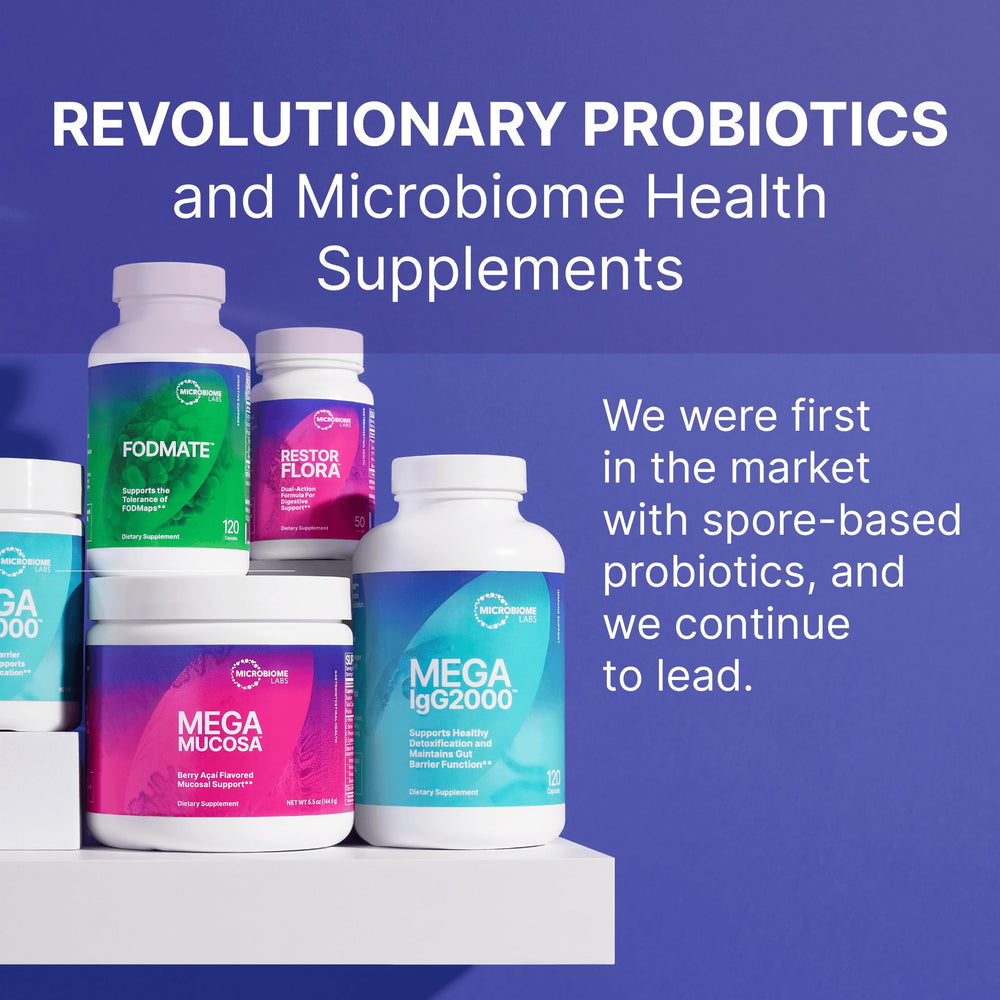 Microbiome Labs Mega IgG2000 dairy-free-form ingredient photo shows serum-derived IgG usage.