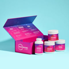 Microbiome Labs MegaPre powder tub highlights prebiotic fiber diversity