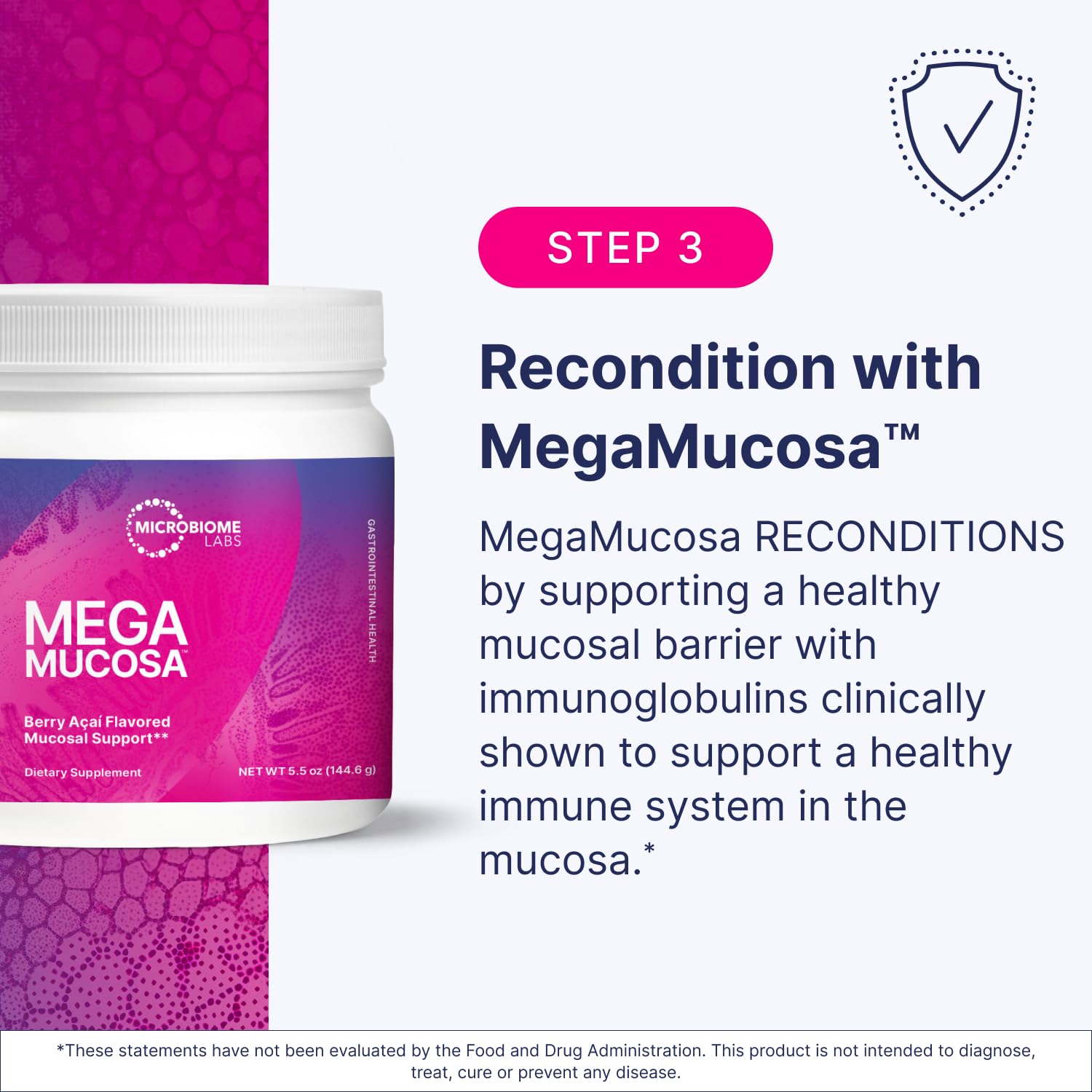 Microbiome Labs MegaPre powder with scoop for precise dosing