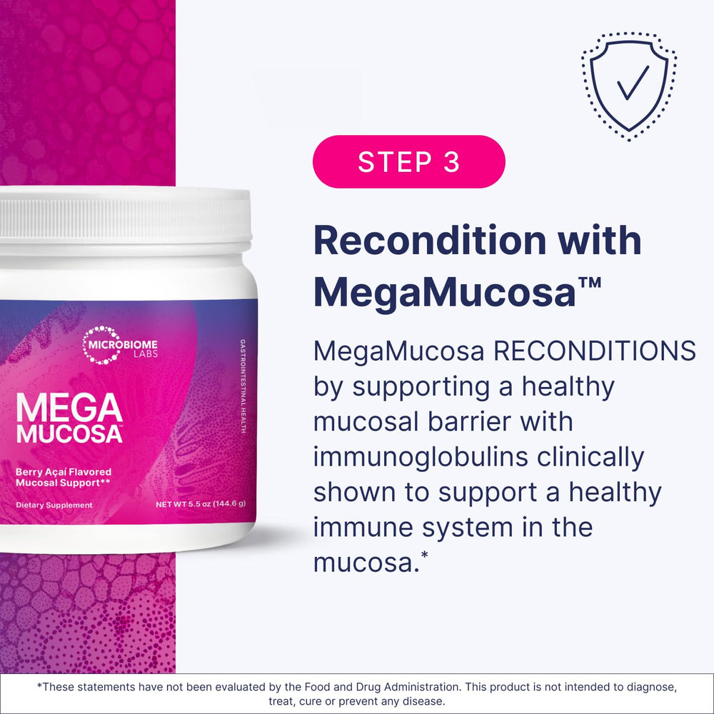 Microbiome Labs MegaPre powder with scoop for precise dosing