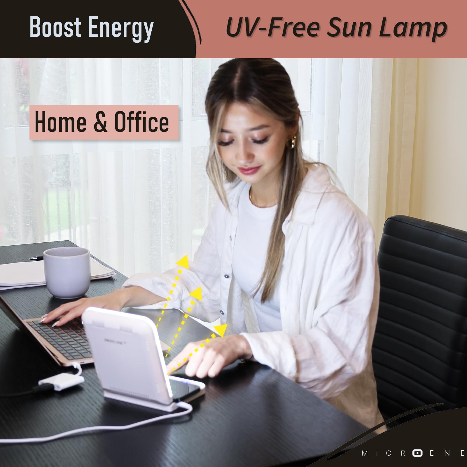 MICROENE matte finish desk lamp fits modern spaces with a sleek look.