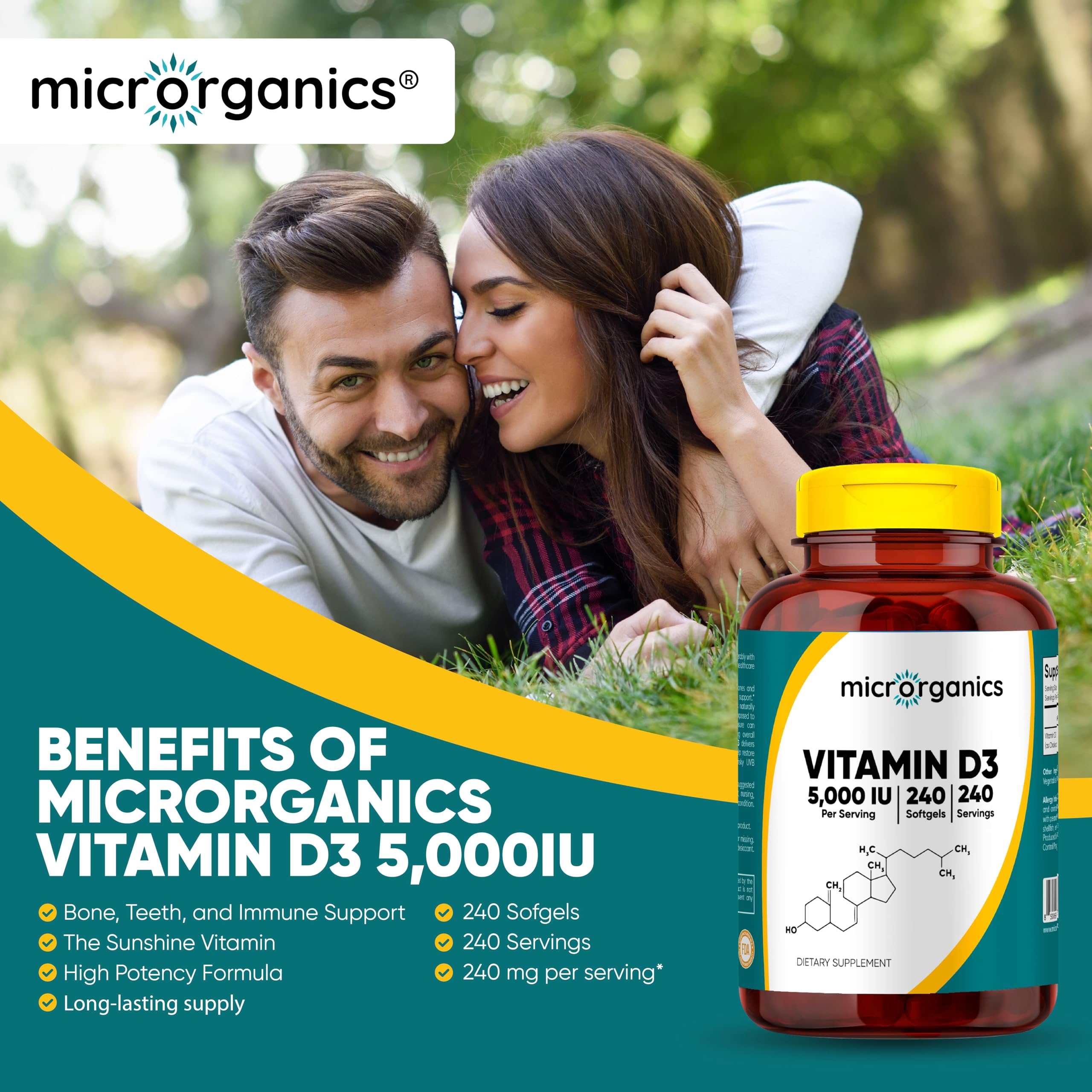 Close up of Micrororganics D3 5000 IU label