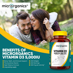 Close up of Micrororganics D3 5000 IU label