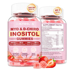 MICYDELAS Myo-Inositol and D-Chiro Inositol gummies bottle promotes daily hormone balance and overall wellness.