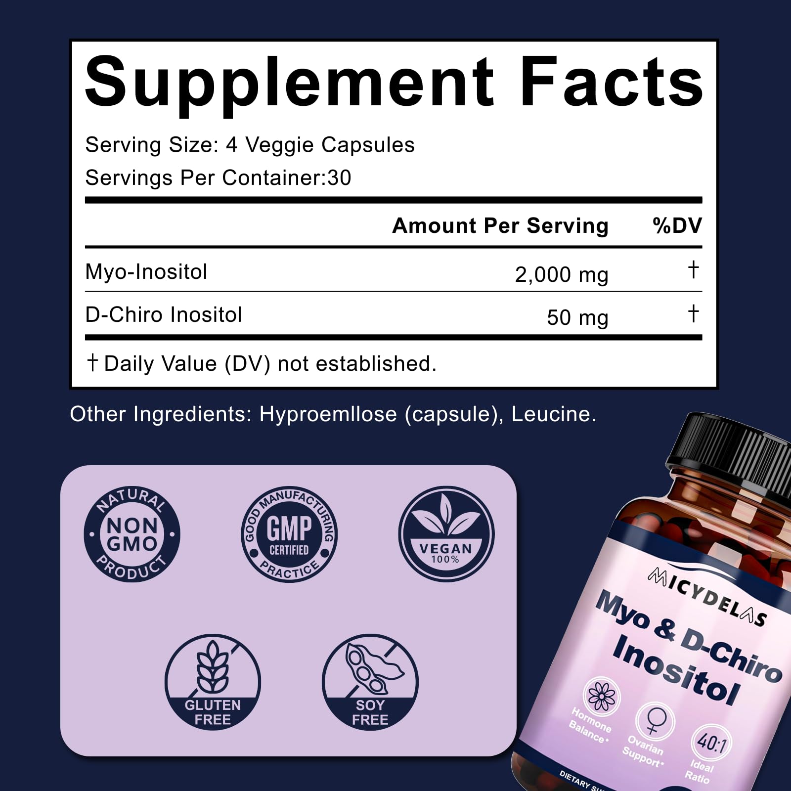 MICYDELAS vegan capsules pack showcases plant based wellness