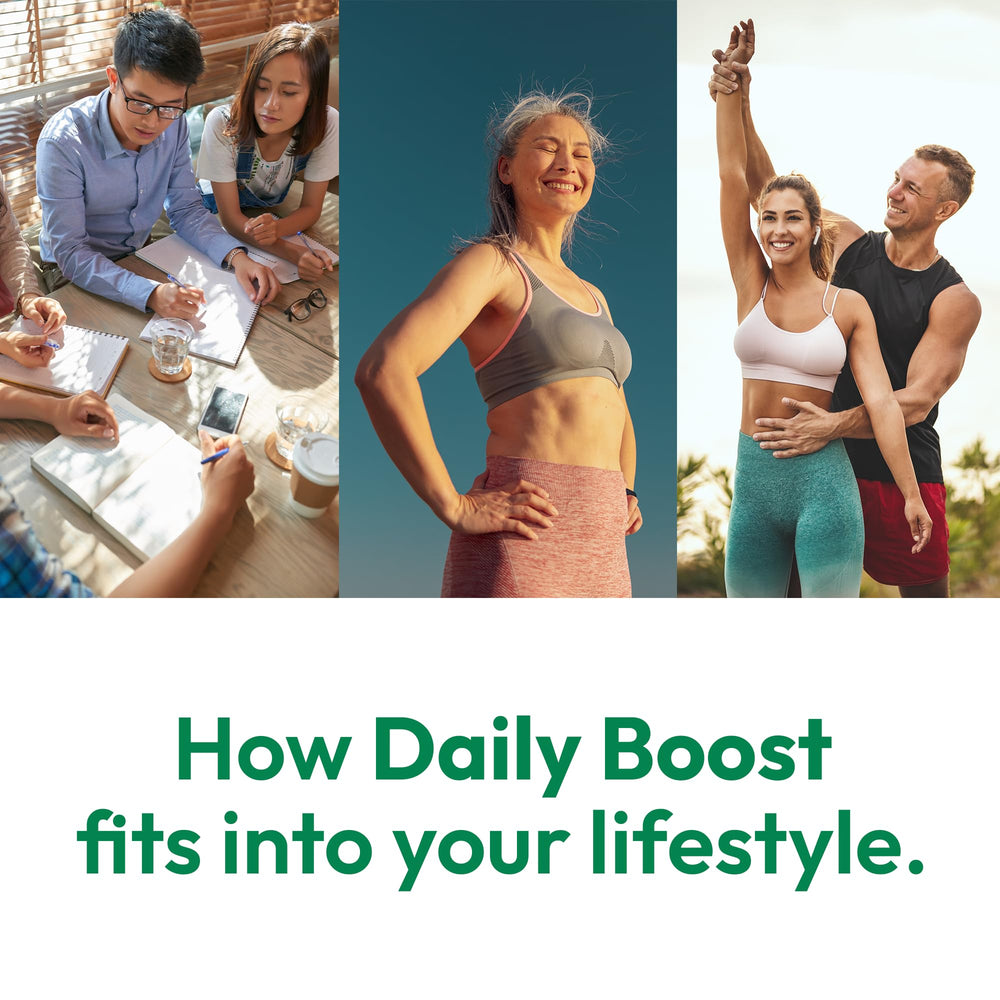 Mida Health Daily Boost CoQ10 and B vitamins contributing to energy metabolism.
