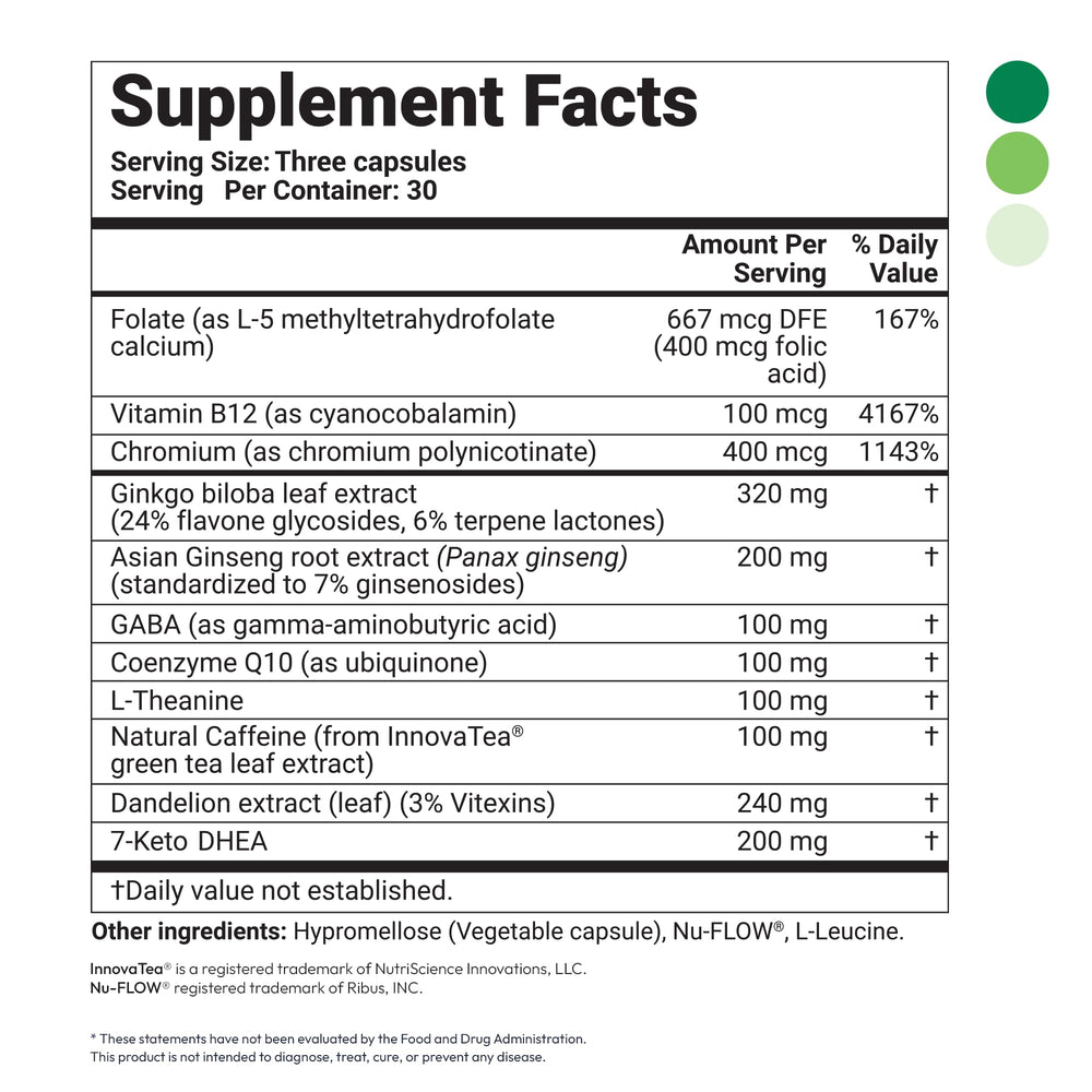 Mida Health Daily Boost dosage instruction with three capsules per day.