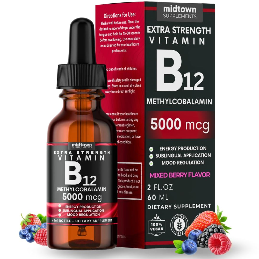 Midtown Supplements B12 drops under tongue provide quick energy support
