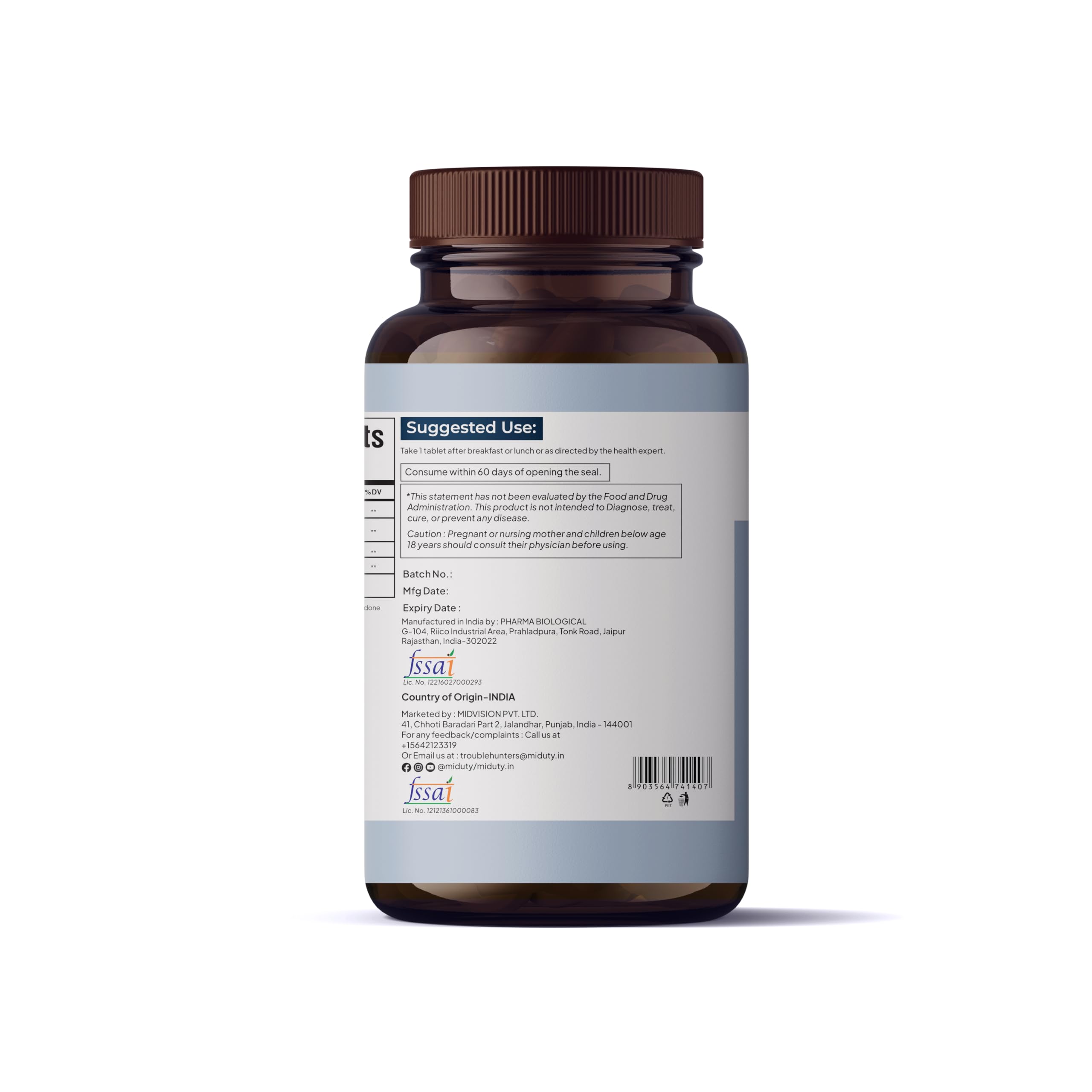 Miduty Palak Notes Cholest-Off tablets close-up highlighting Pine Phytosterol and Niacin.