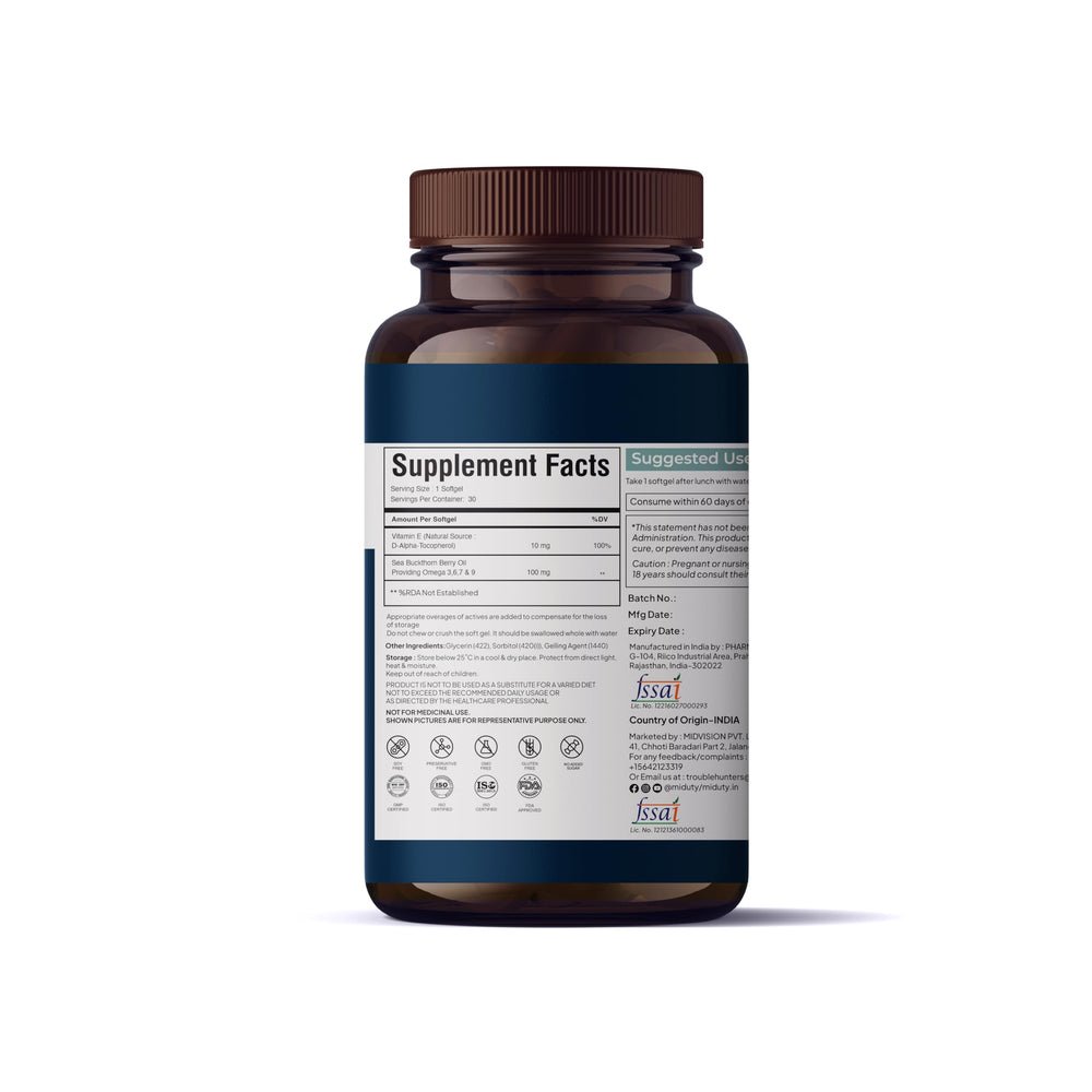 Miduty Palak Notes sea buckthorn berry oil ingredient shown in product formula.