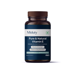 Miduty Palak Notes Vitamin E softgels bottle for easy daily wellness.