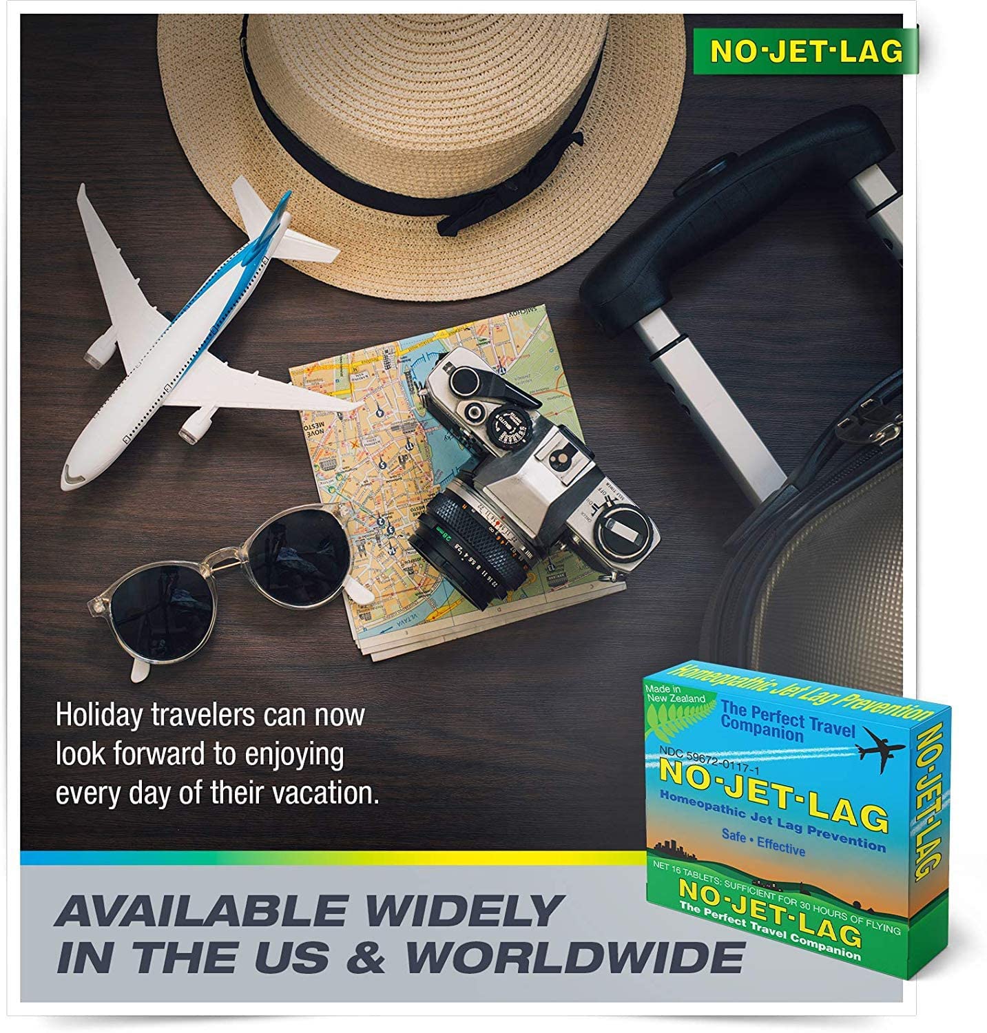 New Zealand made No Jet Lag formula emphasizing clean, plant-based ingredients