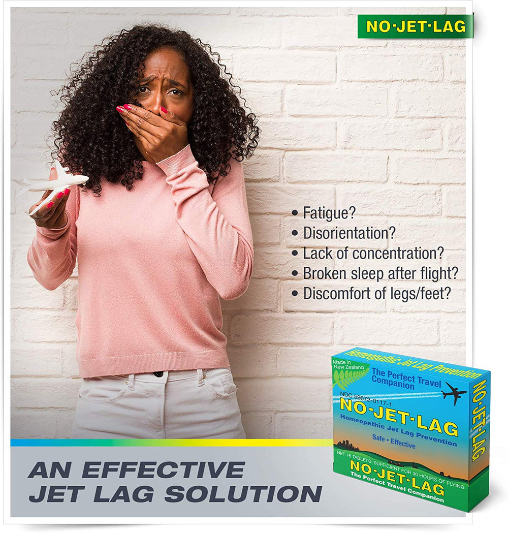 Close-up of No Jet Lag tablets emphasizing chewable form and pleasant taste