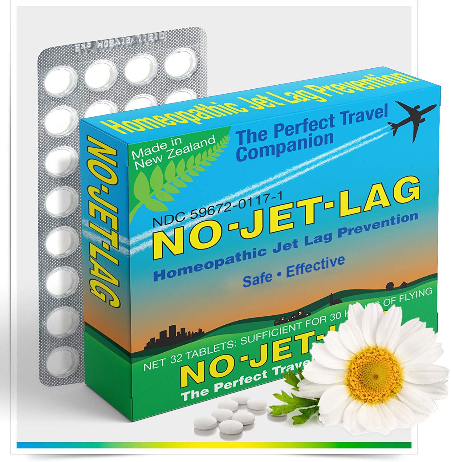 Miers Laboratories No Jet Lag tablets front view showing plant-based travel support