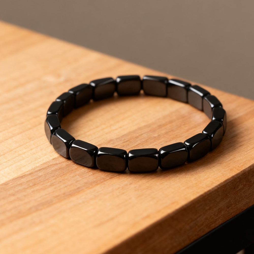 MIFYNN hematite bracelet on hand demonstrates versatile masculinity