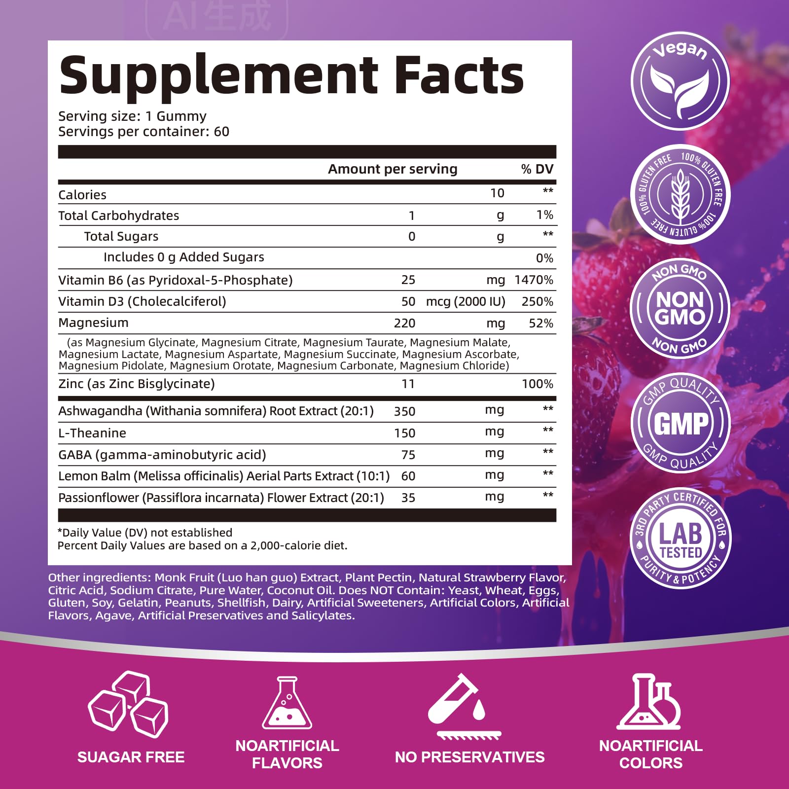 Strawberry-flavored Migcopat gummies ideal for evening routines