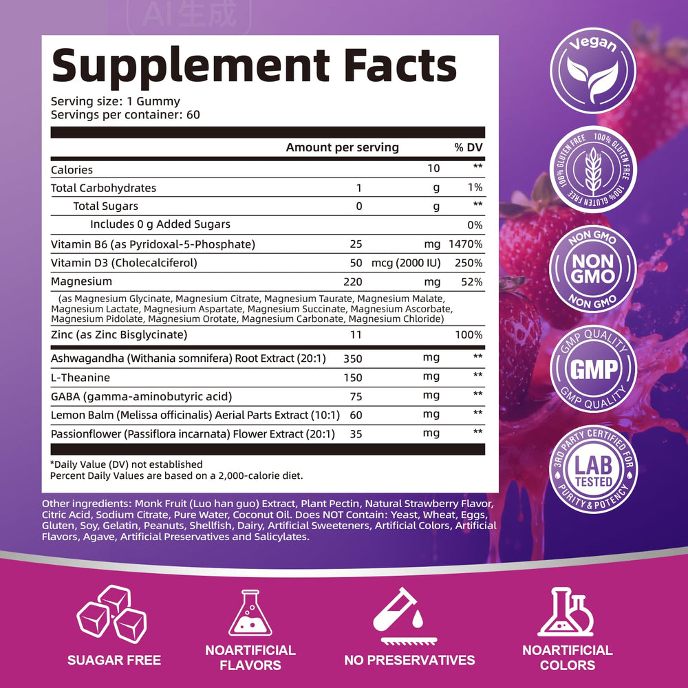 Strawberry-flavored Migcopat gummies ideal for evening routines