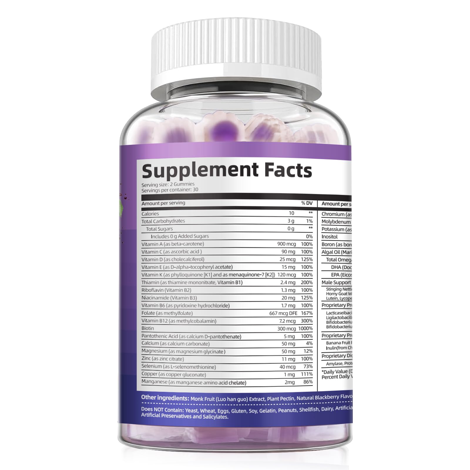 Blackberry-flavored Migcopat gummies inviting tasty daily intake.