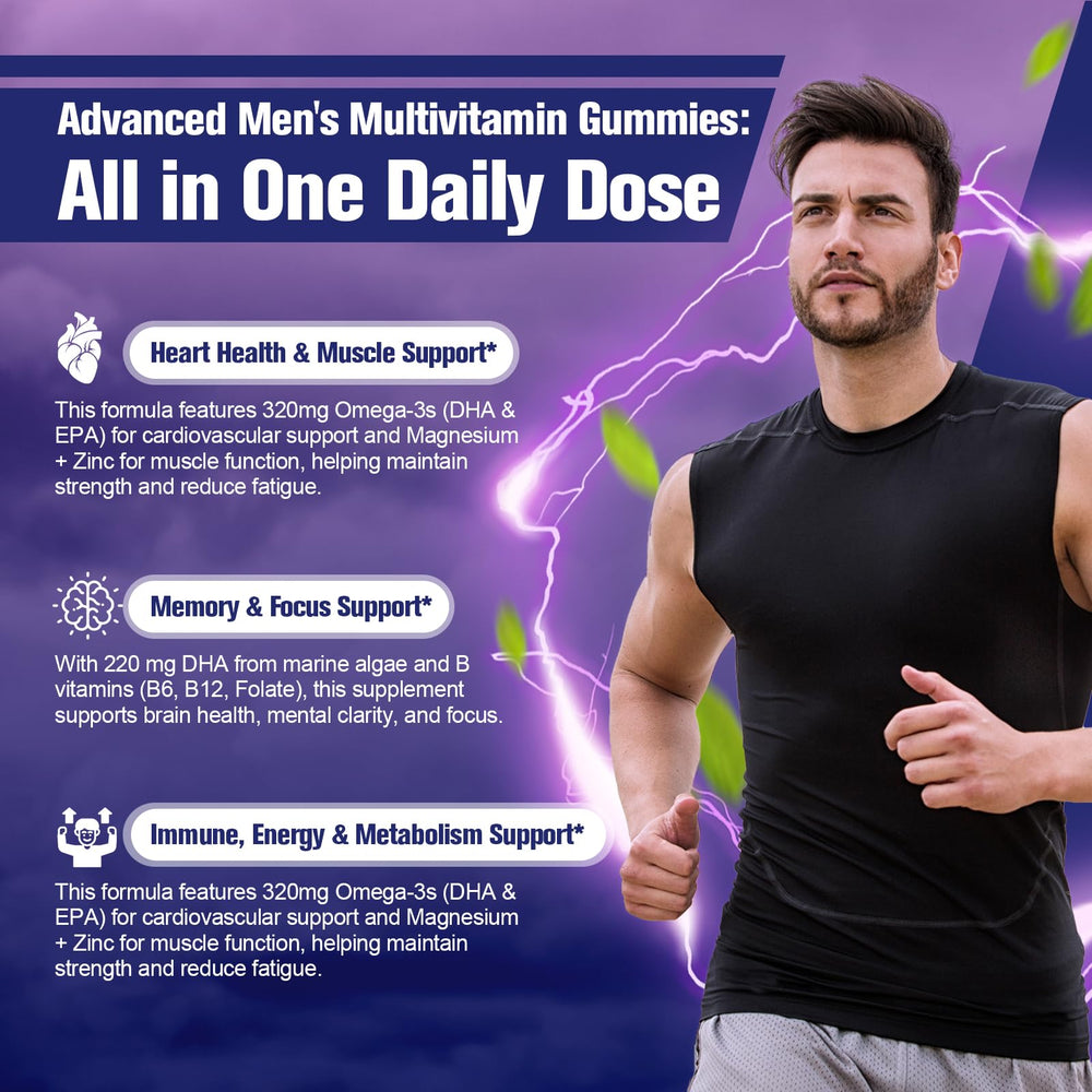 Close-up of Migcopat label showing complete vitamin blend for men.
